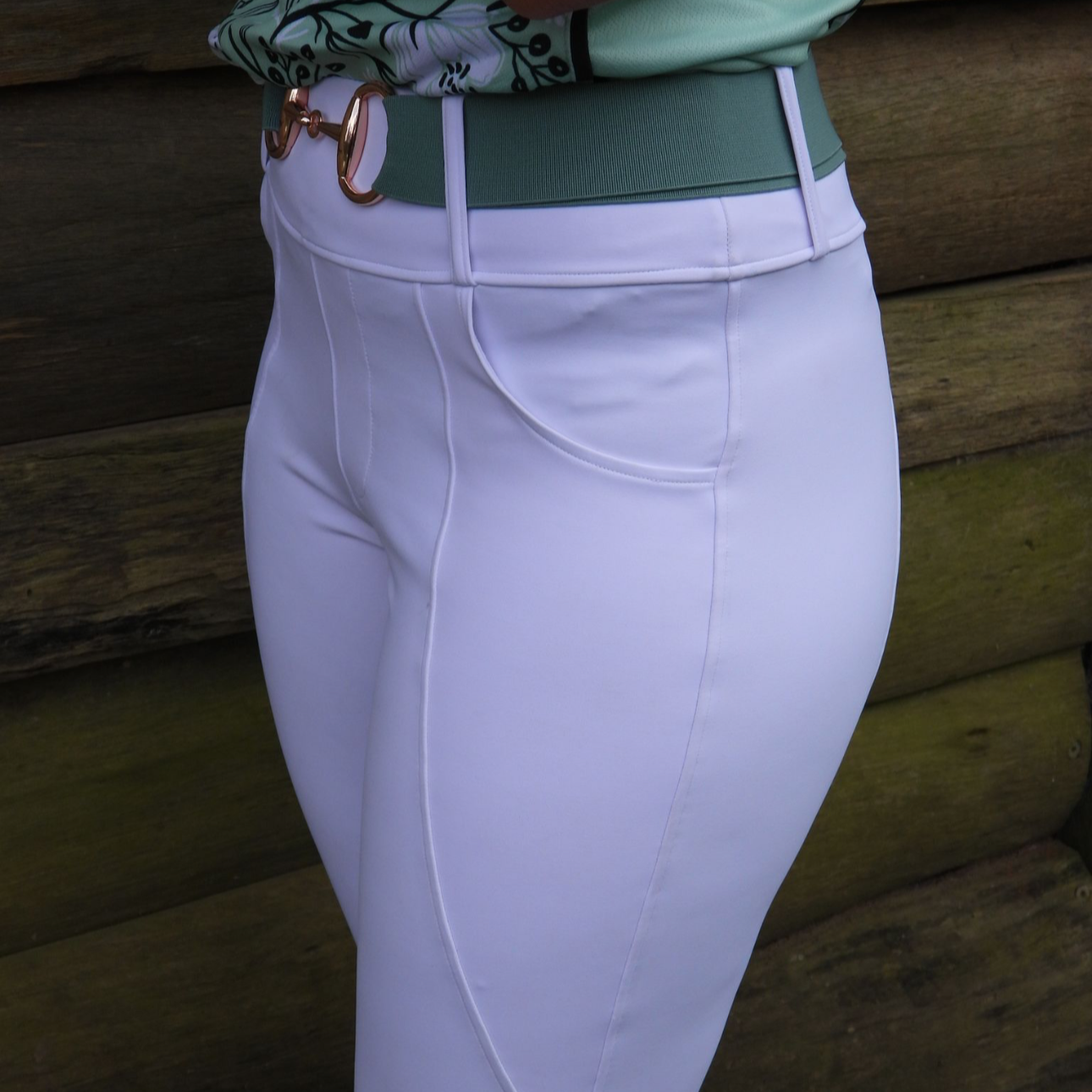 Signature Compression Tights - white with black seat
