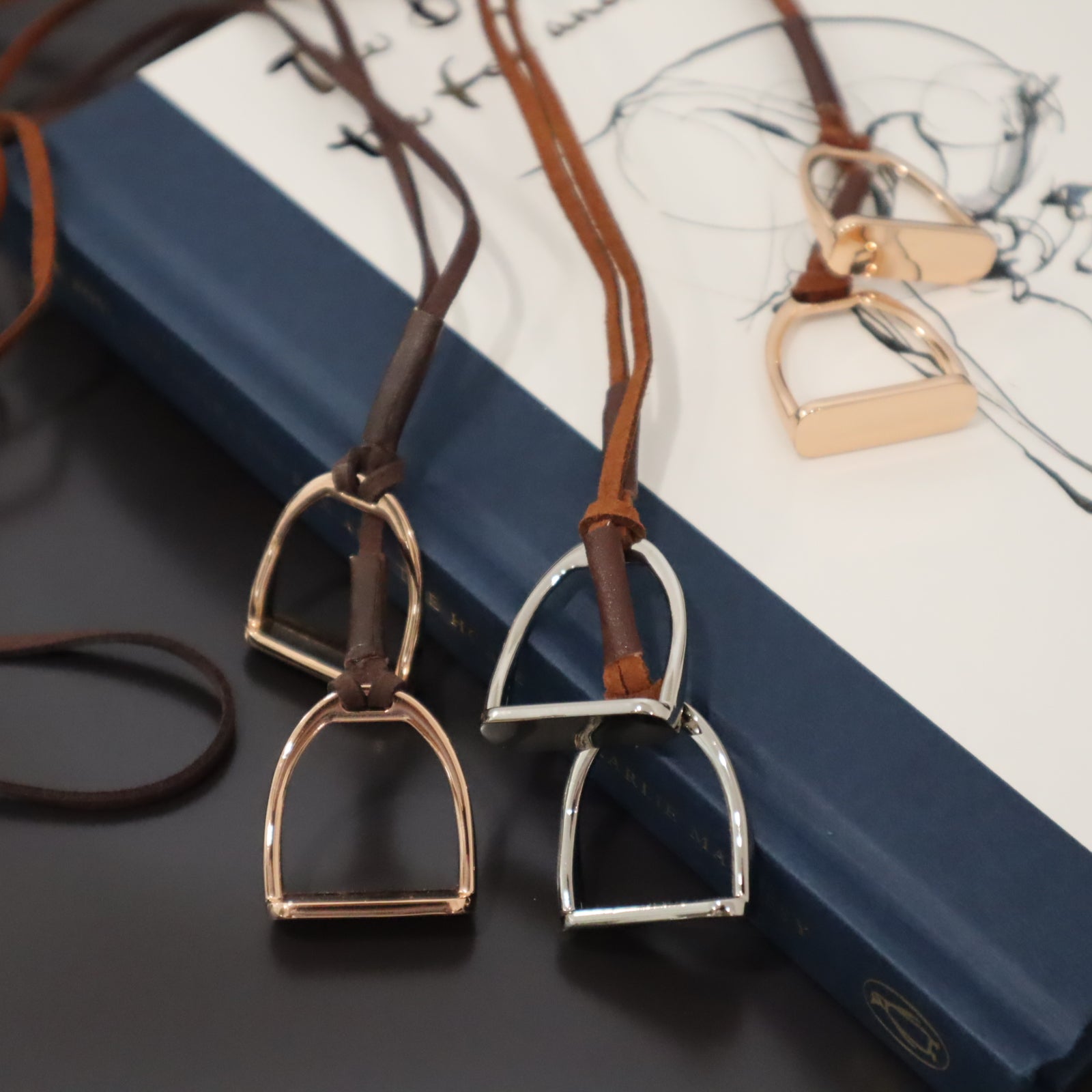 Leather and Stirrup Necklace