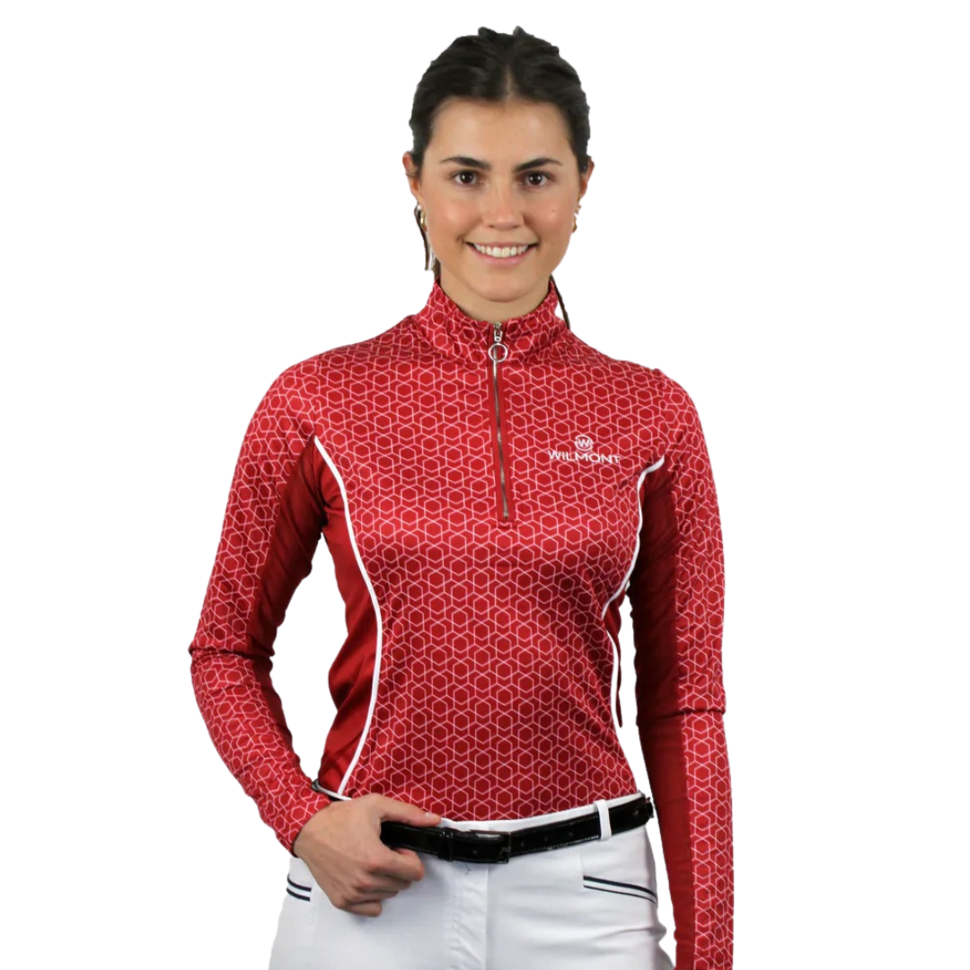 Equestrian Sunshirt -Red and white