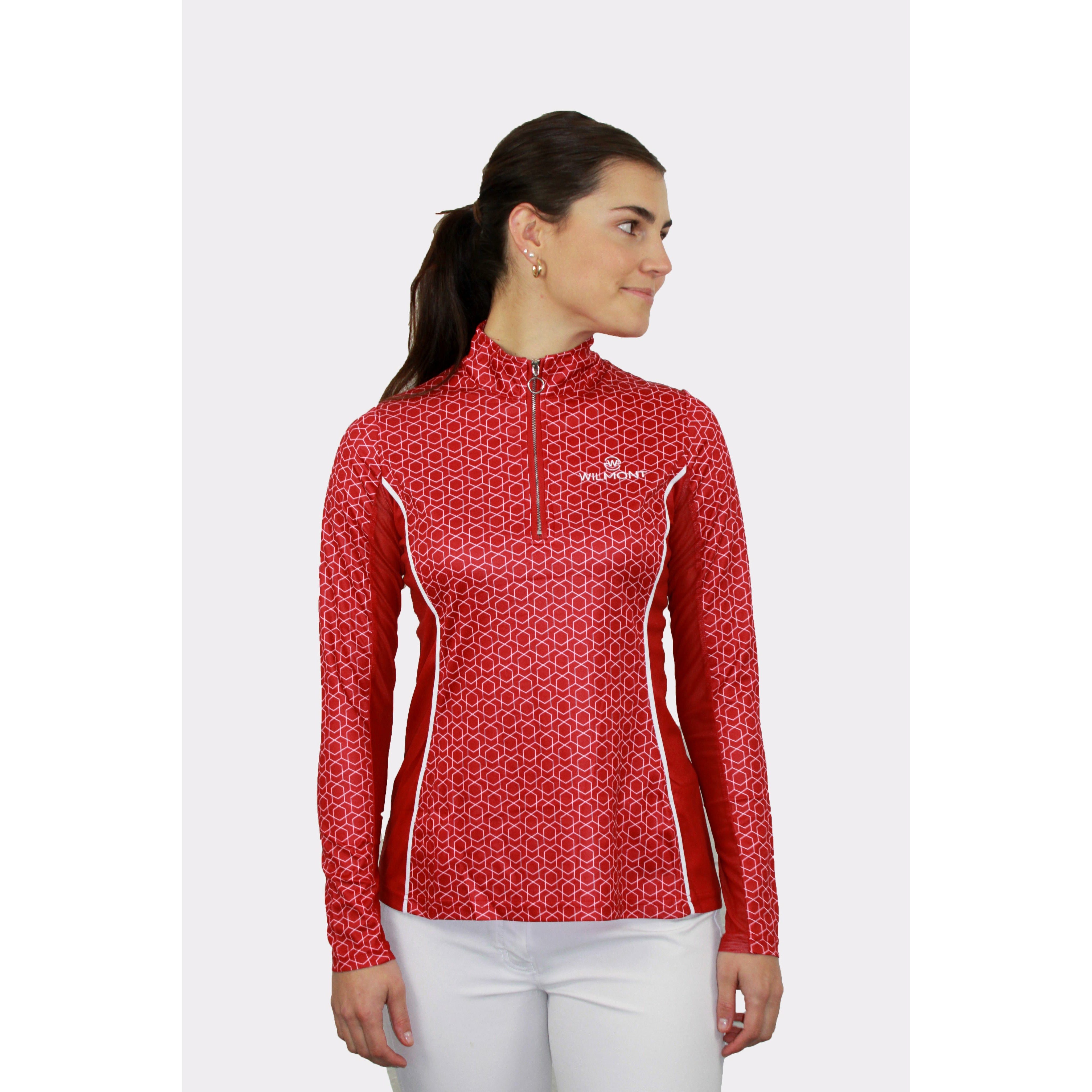 Equestrian Sunshirt -Red and white