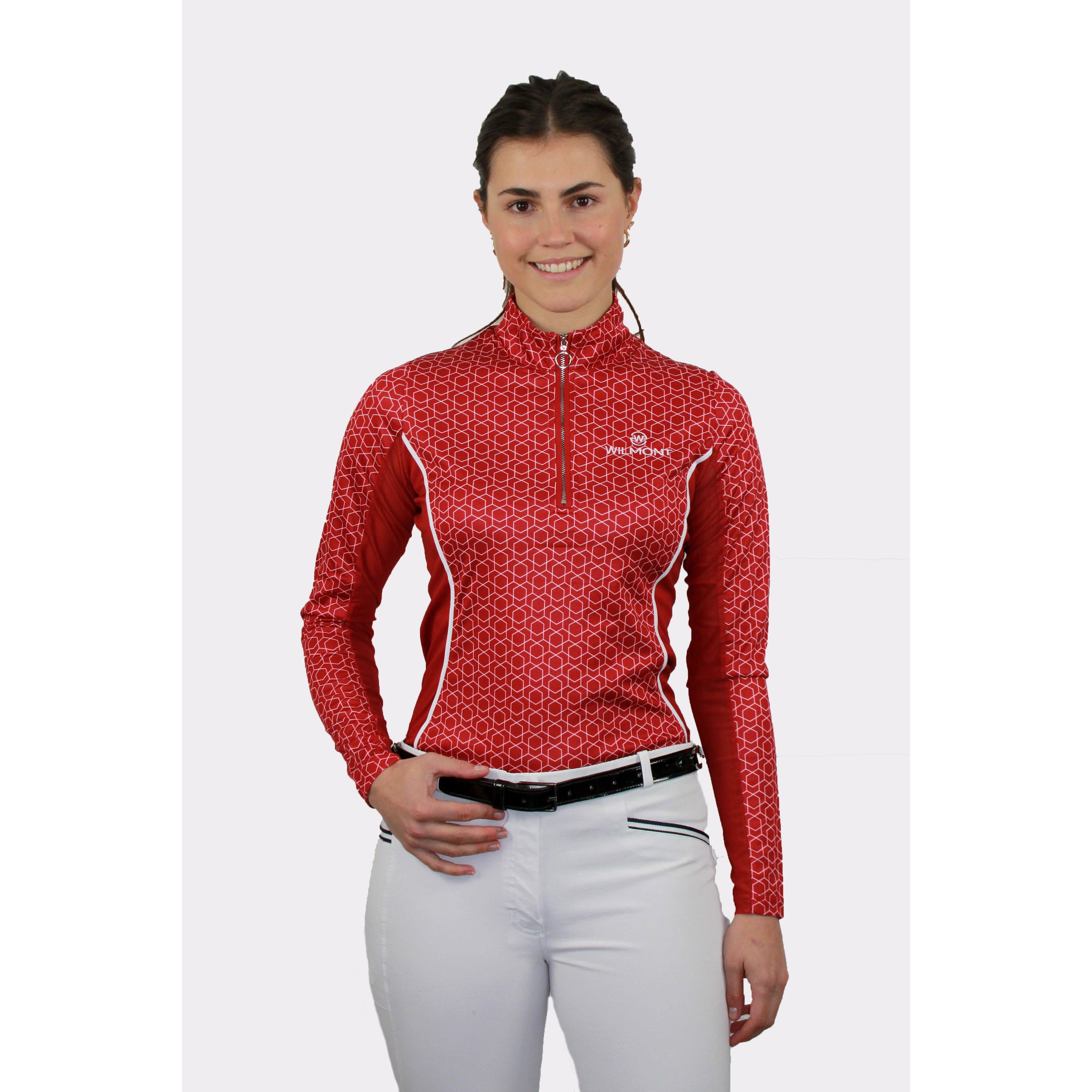 Equestrian Sunshirt -Red and white