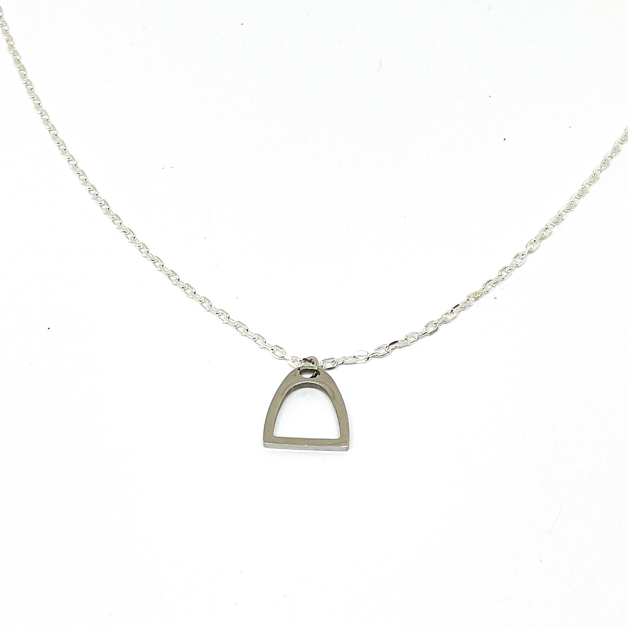 Stirrup cable chain sterling silver necklace