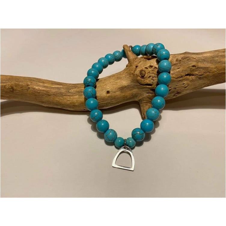 Turquoise 8mm bead bracelet