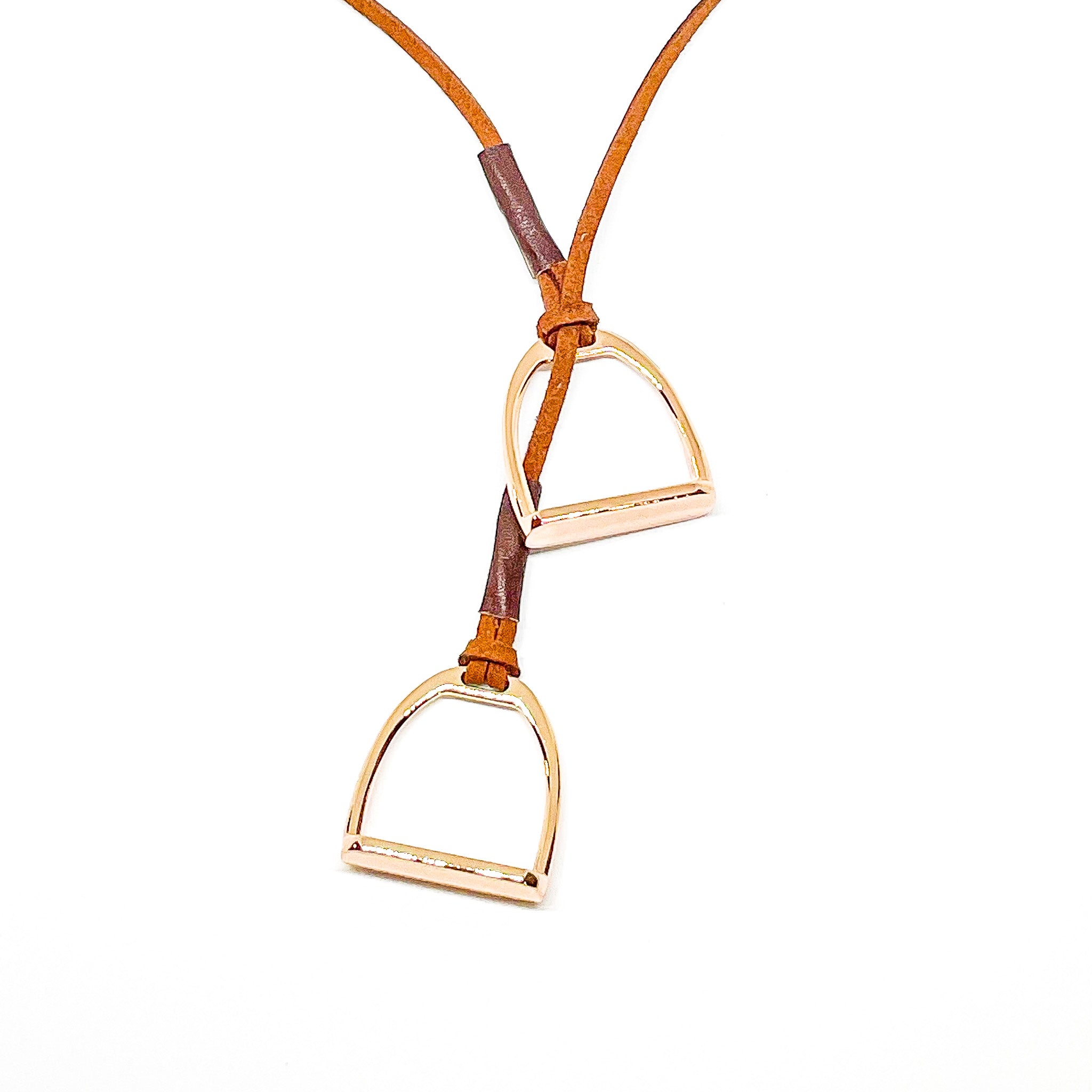 Leather and Stirrup Necklace
