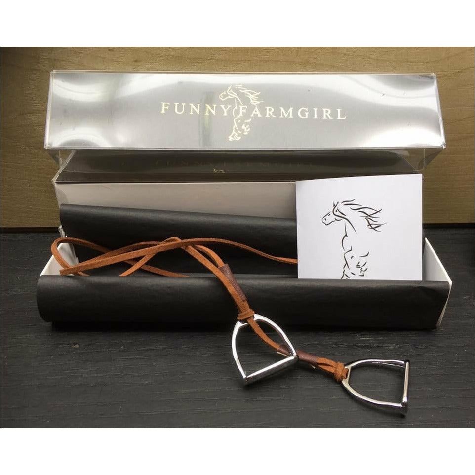 Leather and Stirrup Necklace