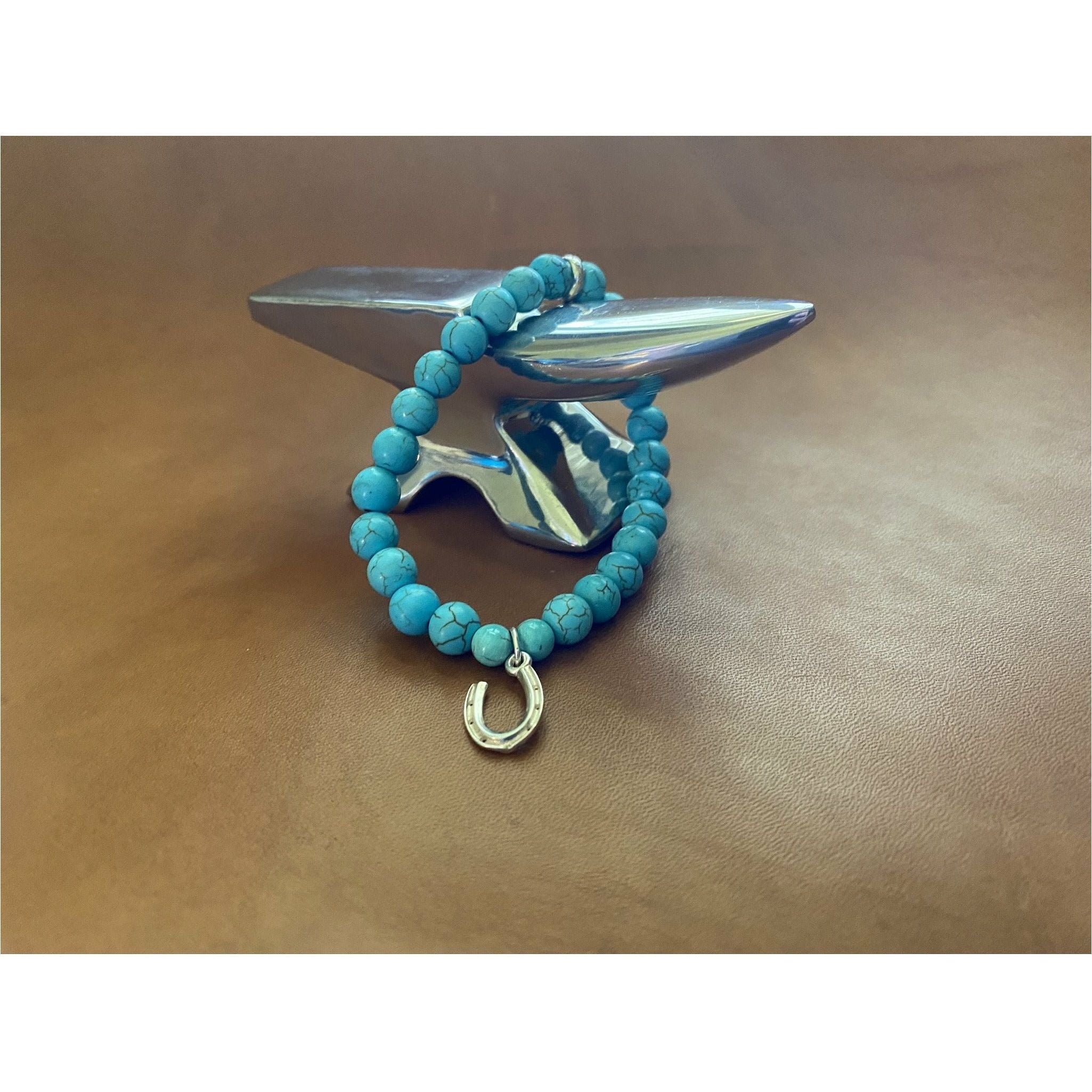 Turquoise 8mm bead bracelet