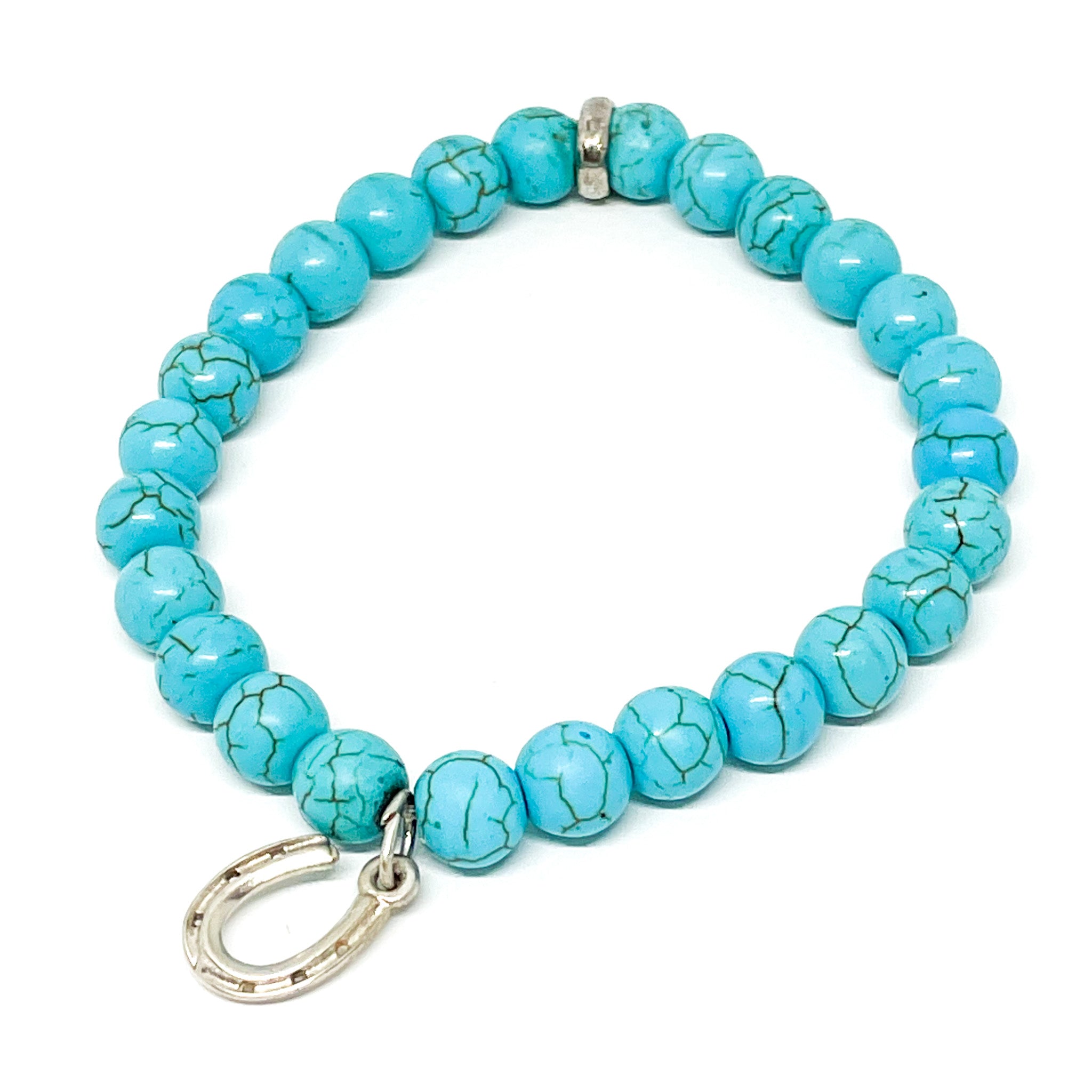Turquoise 8mm bead bracelet