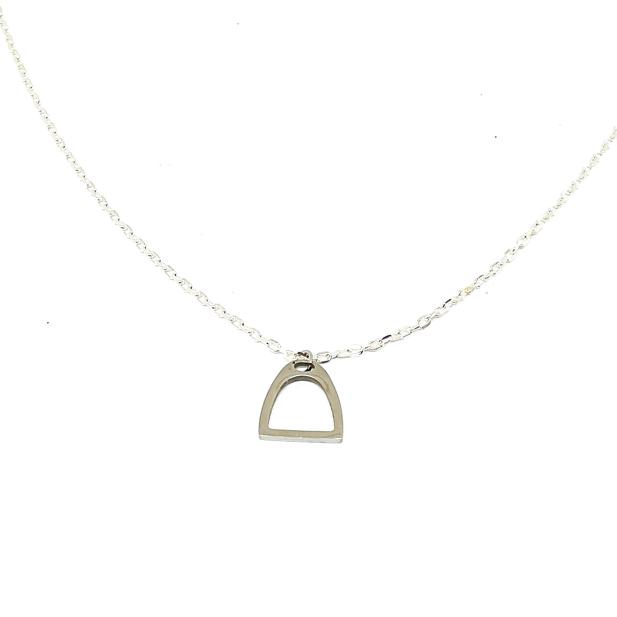 Stirrup cable chain sterling silver necklace