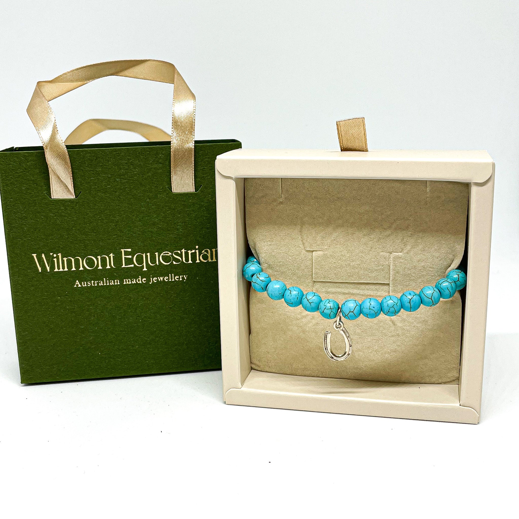 Turquoise 8mm bead bracelet